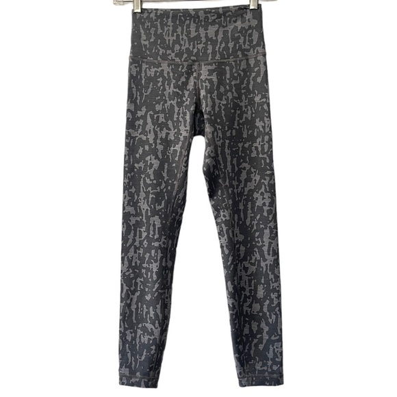Lululemon Wunder Train High Rise Tight 25" Camo Black Asphalt Grey Legging 4 - Picture 4 of 6